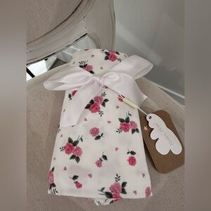 NWT Angel Dear Pink Rosettes Floral & Mini Heart Baby Blanket